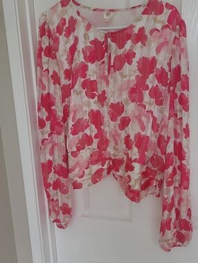 Sheer Floral Pink Blouse